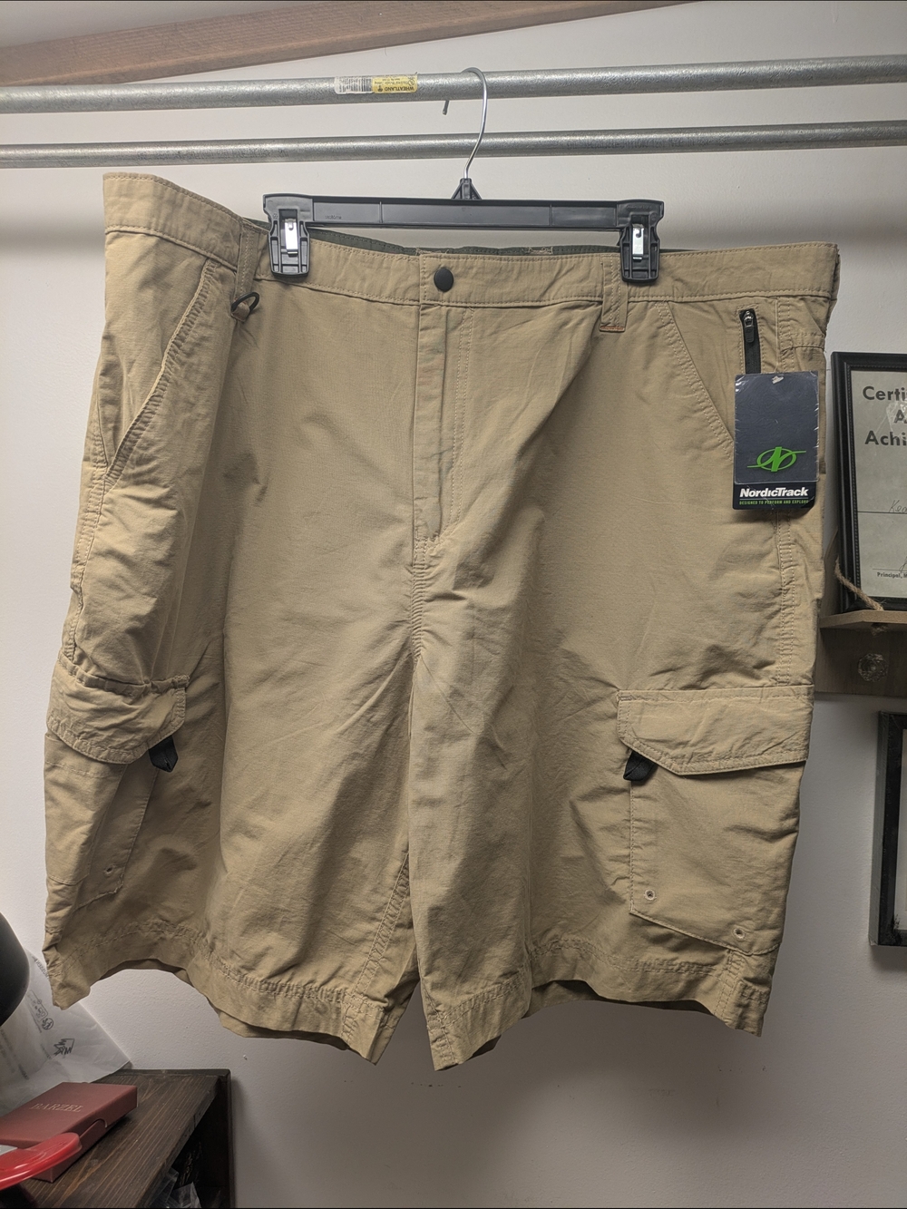 Men’s Big & Tall Size 44 Nautica Cotton/Nylon Khacki Cargo Shorts New